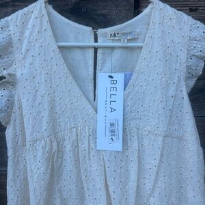 Jolt Women's Cream Eyelet Blouse